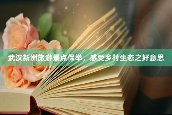 武汉新洲旅游景点保举，感受乡村生态之好意思